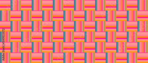 Seamless vector pink retro pattern. Checkered and striped. Design for paper, textiles and decor.