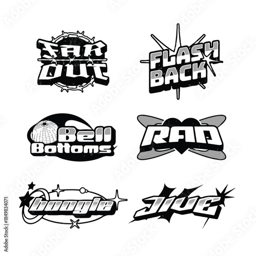 Retro Logo Pack with 70s and 80s Vibes for Vintage Branding