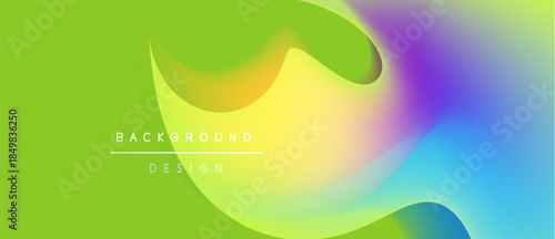 Abstract fluid shapes blend vibrant colors. Gradient transitions create dynamic visual effect. Modern design element for backgrounds.