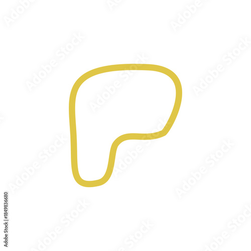 Abstract yellow shape on a black background representing a racing circuit or track