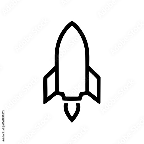 Rocket silhouette logo, clean negative-space integration