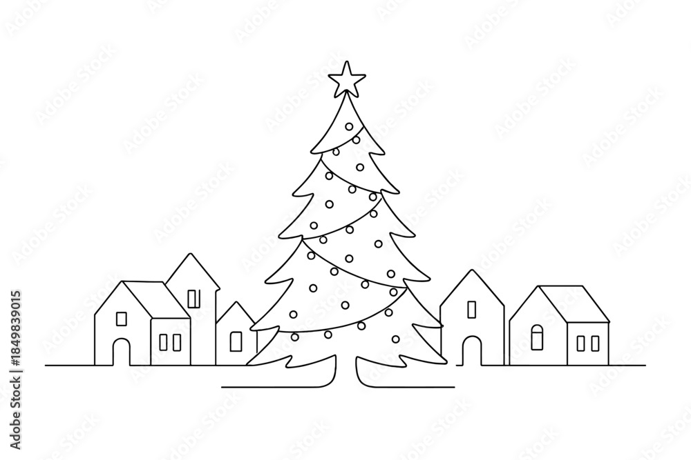 Fototapeta premium Minimalist Christmas Tree. 