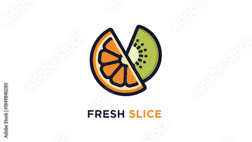 Fresh Slice Orange and Kiwi Logo.