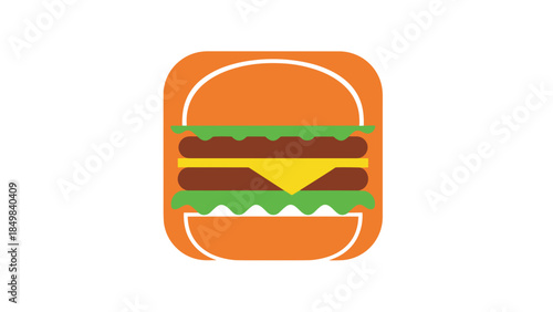 Illustration of a Double Cheeseburger Icon.