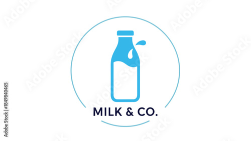 Milk Bottle Logo Design Element.