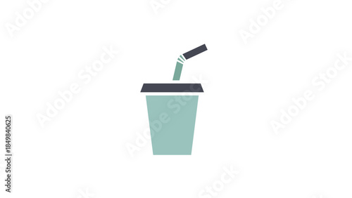 Reusable Cup with Straw and Lid.