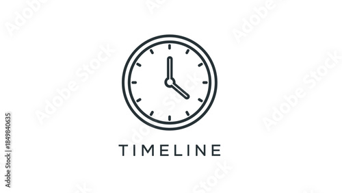 Simple Black and White Clock Face.