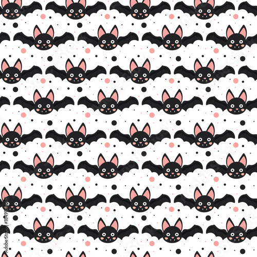 Cartoon bat seamless pattern for kids party decor and stationery
