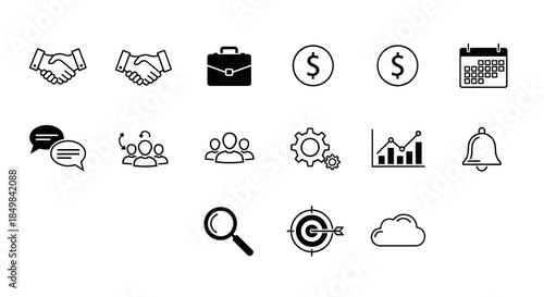 Business and finance icon set for presentations and web design for any kind of project