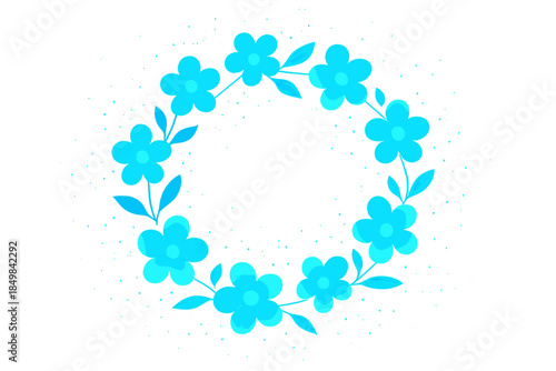 Glowing Pollen Wreath. AI-pollen glow. Tiny pixel particles drift from floral clusters arranged in a wreath,