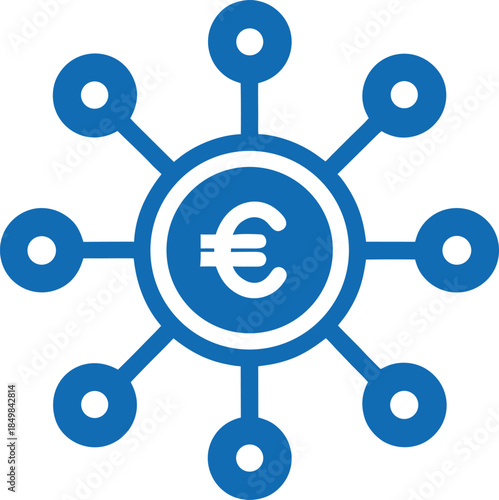 Financial network global system euro vector illustration on white background
