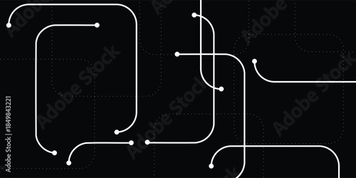 abstract black background. Abstract connect lines and dots circuit, simple technology graphic background, vector design network technology