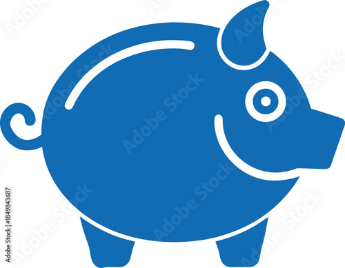 Piggy bank savings vector icon editable stroke illustration