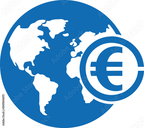 Global finance network euro vector icon editable stroke illustration