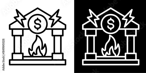 Insolvency Icon Set White Style Collection