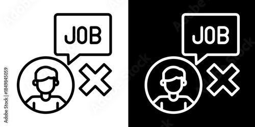 Unemployed Icon Set White Style Collection