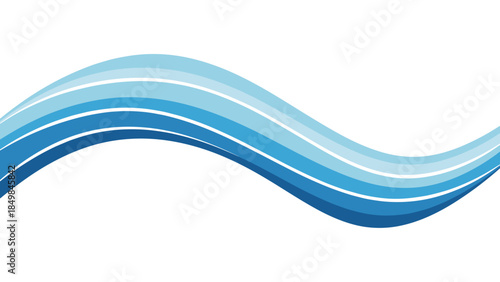 Blue Wavy Line Design Element Illustration.