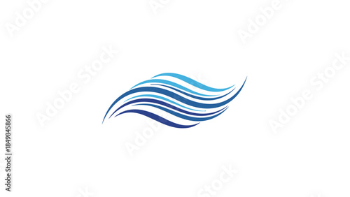 Blue Wavy Lines Abstract Design Element 3.