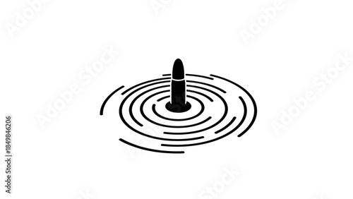 Bullet Creating Ripples in Water Surface.