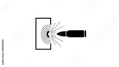 Bullet Fired from Gun Illustration.