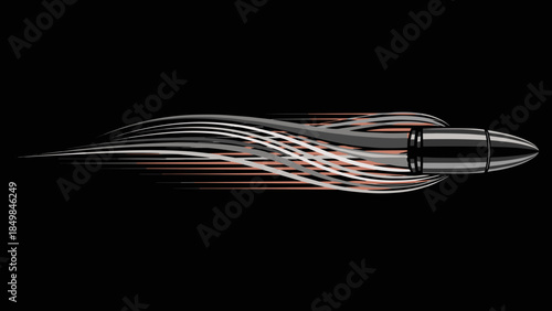 Bullet in Flight with Motion Trails.