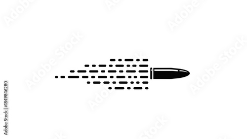 Bullet in Motion with Trail Effect.