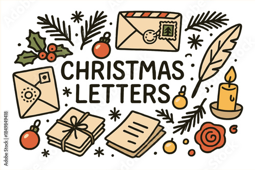 Christmas Doodle Illustration.