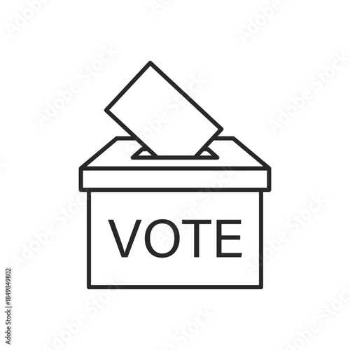 Vote box icon in flat style. Ballot candidate vector illustration on isolated background. Political election sign business concept.