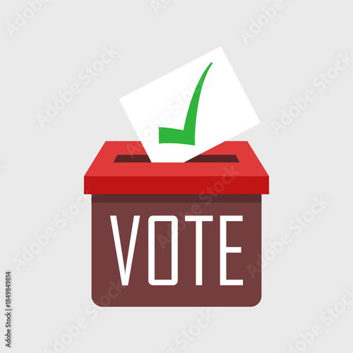 Vote box icon in flat style. Ballot candidate vector illustration on isolated background. Political election sign business concept.