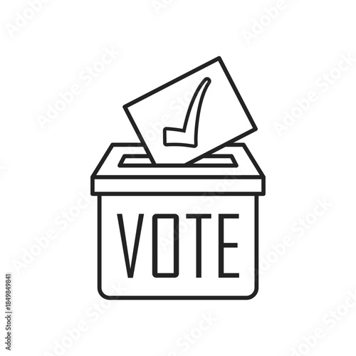 Vote box icon in flat style. Ballot candidate vector illustration on isolated background. Political election sign business concept.