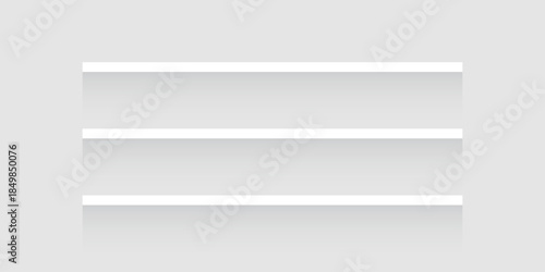 Shelf mockup icon in realistic style. Supermarket product display vector illustration on isolated background. Empty stand display sign business concept.