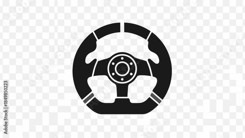 Car Steering Wheel Icon Symbol Logo.