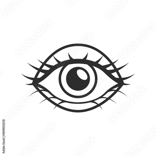 Eye icon in flat style. Eyeball vector illustration on isolated background. Visual optometry sign business concept.