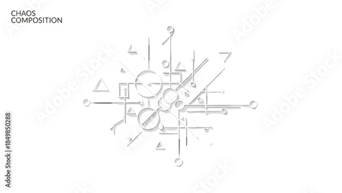Chaos Composition Abstract Geometric Shapes Art.