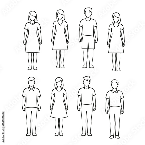 A group of eight people standing in two rows on a