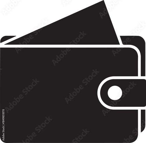 A simple black wallet icon with a white outline