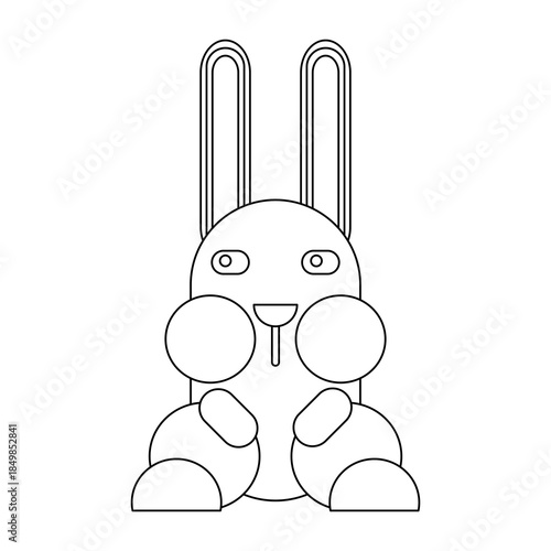 Cute rabbit vector icon. Isolated easter bunny on white background. Basic rabbit illustration for kids.