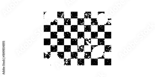 Racing flag grunge design of vector car race sport, auto rally and motocross.