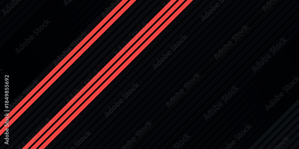 Fototapeta premium Black abstract background with luxurious and elegant gray stripes pattern. Premium horizontal red stripes texture for cover, brochure, banner, certificate, presentation, and website. EPS. 2