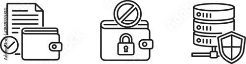 Simple icon collection illustrating capital accumulation through a series of escalating statistical charts and a full sack of money for financial planning projects.