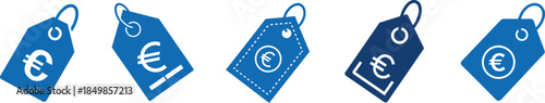 Price tag with euro sign vector illustration on white background