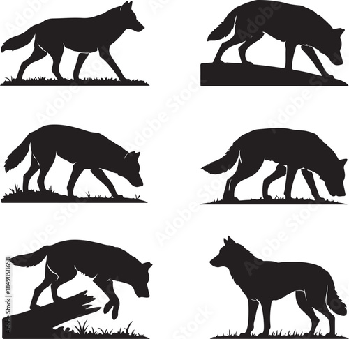 Majestic Wolf Silhouette Vector Illustration – Wild Animal Logo Design