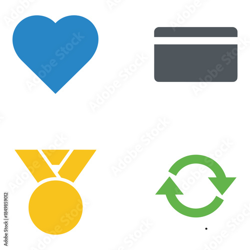 Simple icons set on white background