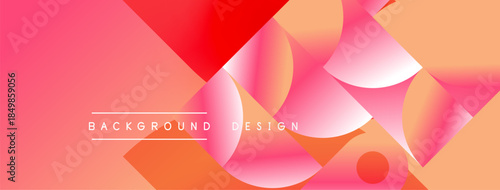 Abstract gradients overlap, creating vibrant pinks, oranges. Text reads background design. Modern aesthetic, smooth transitions present.