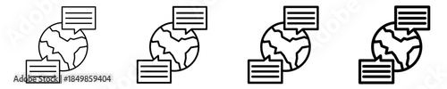 Global Communication  Icon Set Different Style Collection