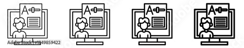 Online Exam  Icon Set Different Style Collection