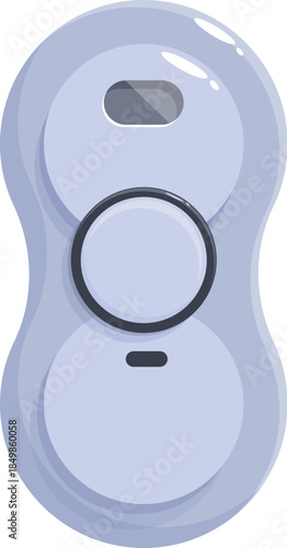 Cartoon fidget spinner with display showing rotating motion blur, isolated on white background