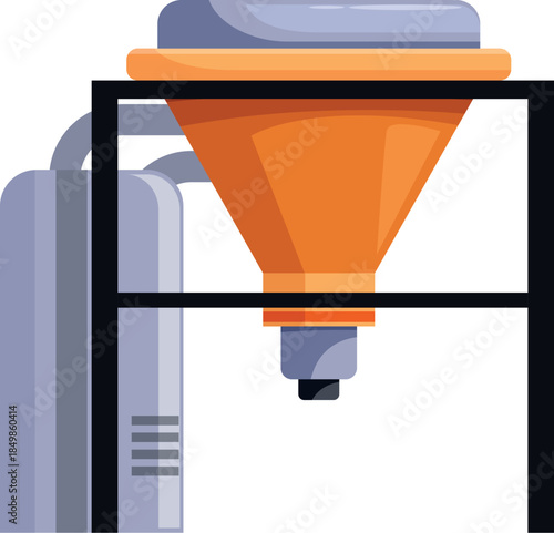 Orange industrial machine processing materials, featuring advanced technology for efficient production