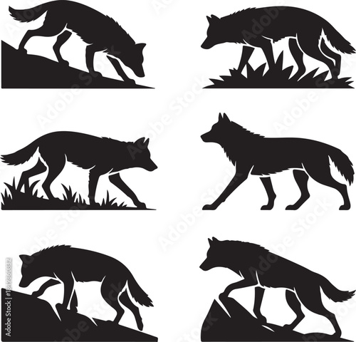 Majestic Wolf Silhouette Vector Illustration – Wild Animal Logo Design