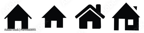 Vector set of house thin line icons. 